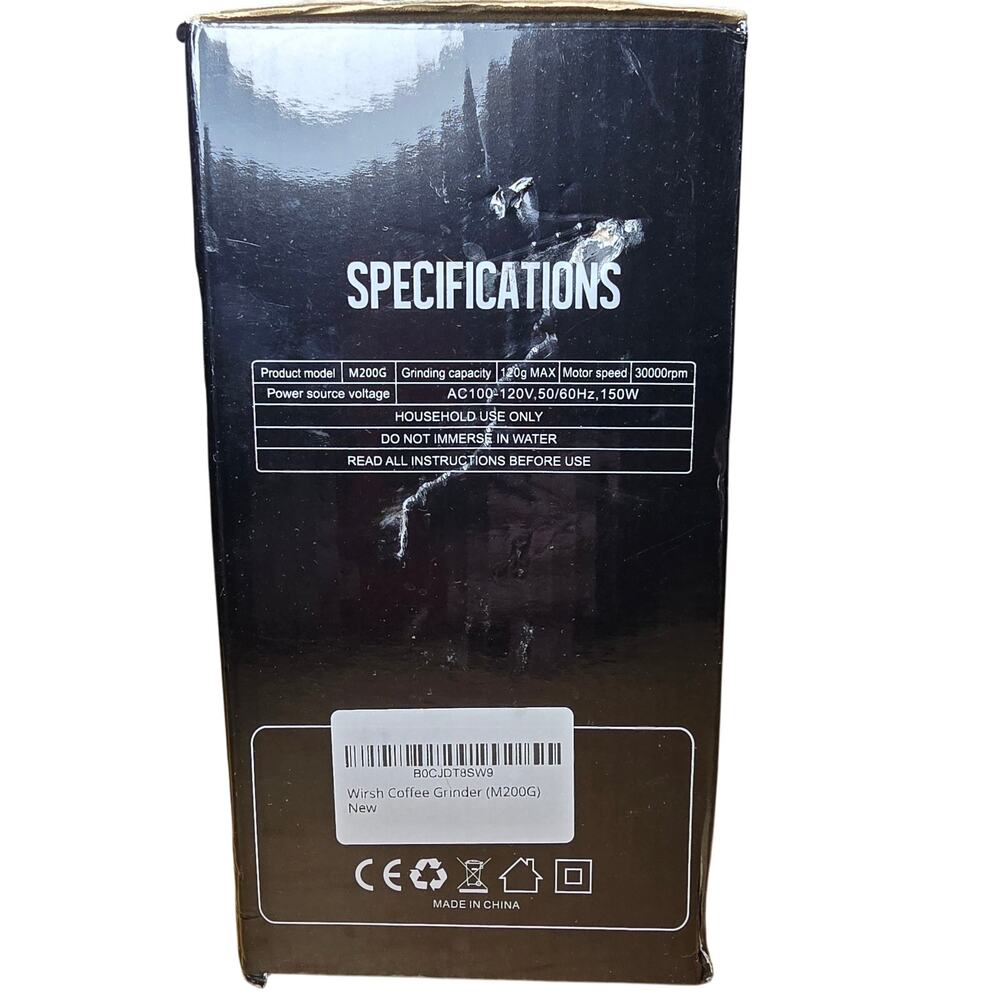 Brand New Wirsh Electric Coffee Grinder Msrp $30 Model M200G Stainless Steel - Picture 4 of 5